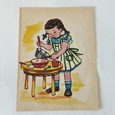 1955 print little girl baking by Esther friend picture
