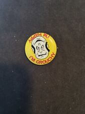 Vintage Round Novelty Pinback Button I'm Happy I'm Grouchy Reversible picture