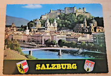 Postcard Austria Salzburg Castle Church Coat of Arms picture