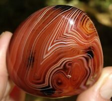 Amazing Banded Agate Polished Palm Stone from Madagascar, 60.2g  picture