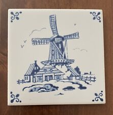 Vintage Dutch Windmill Porcelain Tile by Royal Mosa picture