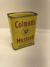 Vintage Yellow Colman's Mustard Spice Tin Box Advertising Piece picture