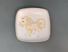 Vtg. Ernest Sohn Glidden MCM Lion Vintage Art Pottery Square Trinket Tray picture
