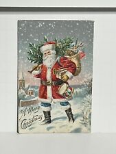 Postcard Santa Claus Christmas Greetings c1909 A61 picture