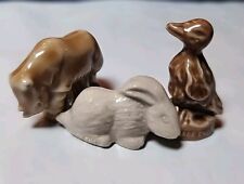 Lot of 3 Wade Whimsies Red Rose Tea Figurines Bunny Duck Rhino picture