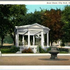c1930s Ottumwa Iowa City Park Band Stand Outdoor Fountain Curteich Postcard A204 picture