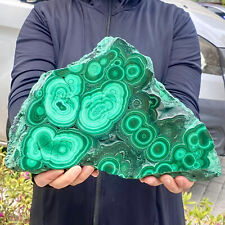9.25LB  Natural glossy Malachite transparent cluster rough mineral sample picture
