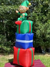 Gemmy 10’ Tall Elf Giant Christmas Present  Stack Prototype inflatable Airblown picture