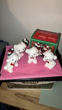 Vintage Porcelain Snow Bear Christmas Ornaments Around the World Set of 4 Boxed picture