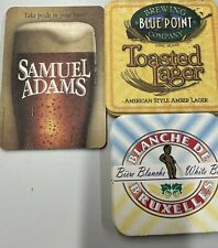 Coasters Samuel Adams, Blue Point Lager & Biere Blanche Cardboard Lot/ 12 Mixed  picture