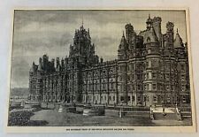 1887 magazine engraving~ SOUTHEAST FRONT, ROYAL HOLLOWAY COLLEGE FOR WOMEN picture