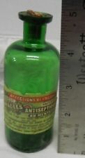 VINTAGE ANTIQUE GREEN POISON CORK TOP MEDICINE DRUG BOTTLE COCAIN PAPER LABEL picture