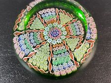 Perthshire 1978 Art Glass Paperweight Formal Garden Maltese Cross Faceted Window picture