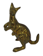 Vintage Brass Kangaroo With Baby Joey In Pouch Paperweight Figurine 5
