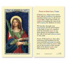 Beautiful Saint Lucy Prayer Holy Card Pack of 25 Size 2.675 in W x 4.375 in H picture