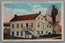 Postcard PA John L. Burns' Home and His Statue, Gettysburg Pennsylvania A7 picture