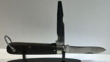 Vintage Ulster 2 Blade Electrician's Pocket Knife Wood Scales - Flat Head Blade picture