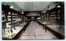 PLATTEVILLE, WI Wisconsin ~ Interior CLIFFORD'S JEWELRY STORE c1910s Postcard picture