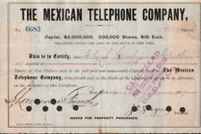 The Mexican Telephone Co - Original Stock Certificate - 1887 - #6683 picture