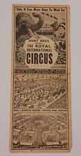Royal International Circus Broadside c1947-55 Hunt Bros 10.43 x 25.90 Dual Sided picture