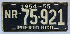 1954-1955 Puerto Rico Non Resident License Plate (#NR-75-921) picture
