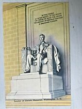 Vintage Postcard 1930-1945 Lincoln Memorial Lincoln Statue Washington, D.C. picture