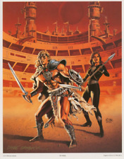 Clyde Caldwell SIGNED Fantasy Art Print Novel Cover Hunter on Arena ~ Rose Estes picture