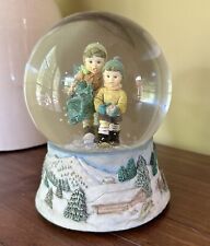 Vintage Berta Hummel Snow Globe Music Box Tree Trimming Time Winter Wonderland picture