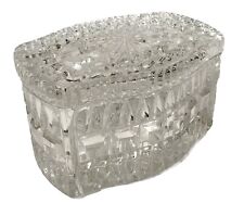 Vintage Crystal Cut Glass Trinket Box 3”x4” picture
