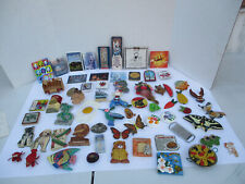 62 Refrigerator Magnet Collection Wood Figures, States, Thermometers, Sea Shells picture