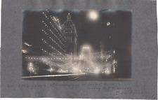 Beautiful 1902 Night Photo Illuminated Buildings & Ferry Building San Francisco picture