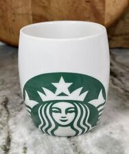 2010 Starbucks Barrel Mug w/Large Mermaid Logo White Green Coffee Cup picture