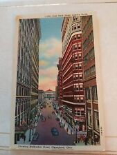 Cleveland Ohio, East Sixth Street Looking North Linen Posted 1949 Kovach Aurora  picture