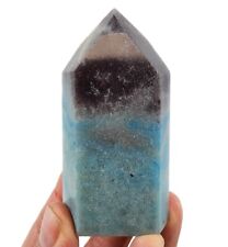 Trollite Blue Tourmaline Lithium Lepidolite Polished Tower 89.8 grams picture