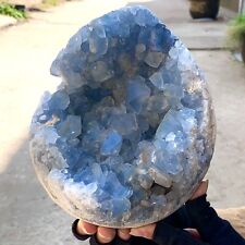 12.45LB Natural Blue Celestite Geode QuartzCrystal Mineral Specimen Healing picture