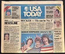 USA Today Newspapr-July 7, 1986-Keepsake Edition:The Lady's 4th-Sports Wimbleton picture
