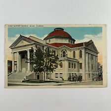 Postcard Florida Miami FL First Baptist Church 1929 Posted White Border picture