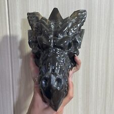 1pc 7LB Beautiful Dragon Skull Hand Carved Crystal Quartz Carving Reiki Healing picture