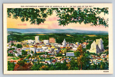 Postcard Picturesque Sunset View of Ashville North Carolina The Land of the Sky picture