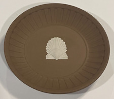 Wedgwood Round Brown Taupe Fluted dish tray, White Shell, 225th anniversary 1984 picture
