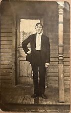 RPPC Handsome Young Man Joseph Mostosky Antique Real Photo Postcard c1910 picture
