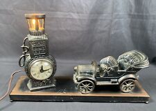 ✨Antique/Vintage United Eletric Desk Clock Gas Pump and Car- Works✨ picture
