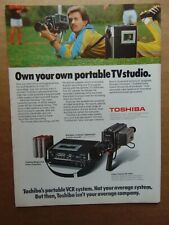 1979 TOSHIBA Portable VCR System Own Your TV Studio vintage art print ad picture