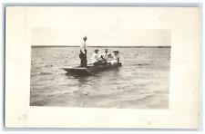 c1910's Lake Family Canoeing Champion Nebraska NE RPPC Photo Antique Postcard picture