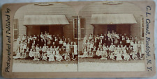 Randolph NY School & Children Photo Stereoview / C L Cornell Photographer Rare picture