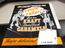 Kraft caramel candy 1950s halloween mask pirate monster store display poster picture
