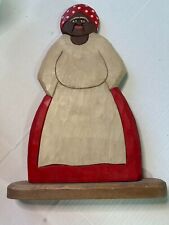 Hand Made Wood Carved Ethnic African Woman Aunt Jamima Mint Rare Unique picture