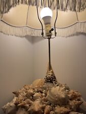UNIQUE TABLE LAMP Hand-crafted seashell Base 17” X 15” Over 100 Shells picture