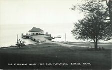 Old Steamboat Wharf From Park Playground Bayside Maine 1940s Kodak RPPC Postcard picture