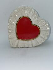 Vintage Teleflora Gift Ceramic Heart Planter Vase Valentine's Day Red Love picture